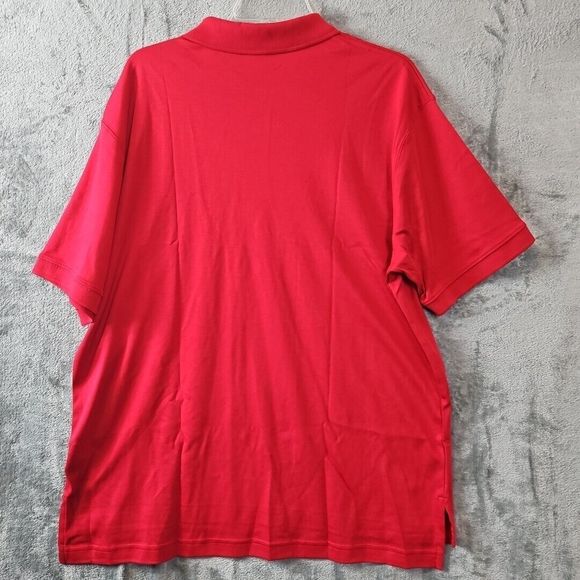 LL Bean Mens Large Soft Red Pima Cotton Short Sleeve Casual Polo Shirt - Picture 7 of 8